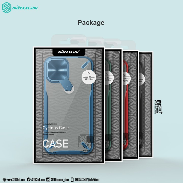 ỐP LƯNG IPHONE 12 - 12 PRO NILLKIN CYCLOPS CÓ STANDEE CHÍNH HÃNG HÀNG CHUẨN