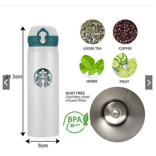 Bình giữ nhiệt 500ml STARBUCKS chất liệu inox 304 cao cấp không gỉ