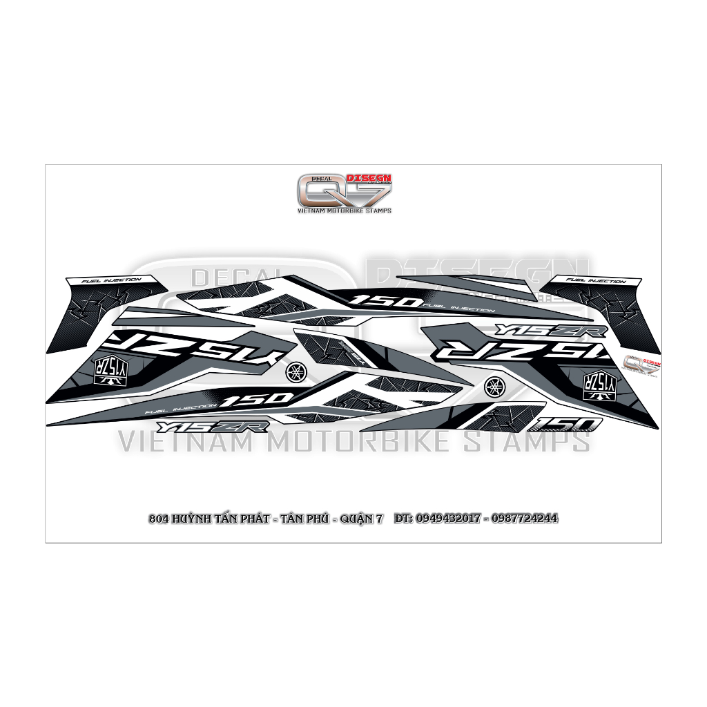 Tem rời EXCITER 150 - Y15ZR - áp dụng nhiều màu - tydecal6666