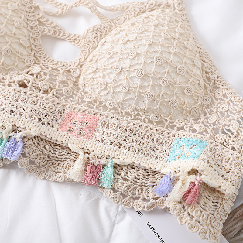 Áo bra đi biển bikini len móc, Đồ bơi mùa hè 2023