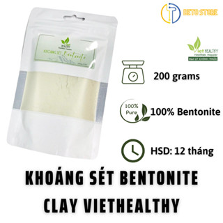 Khoáng Sét Bentonite Clay Viet Healthy Thải Kim Loại Nặng, Làm Mặt Nạ Đất Sét Sáng Da Sạch Mụn, Làm Sạch Tiêu Hóa