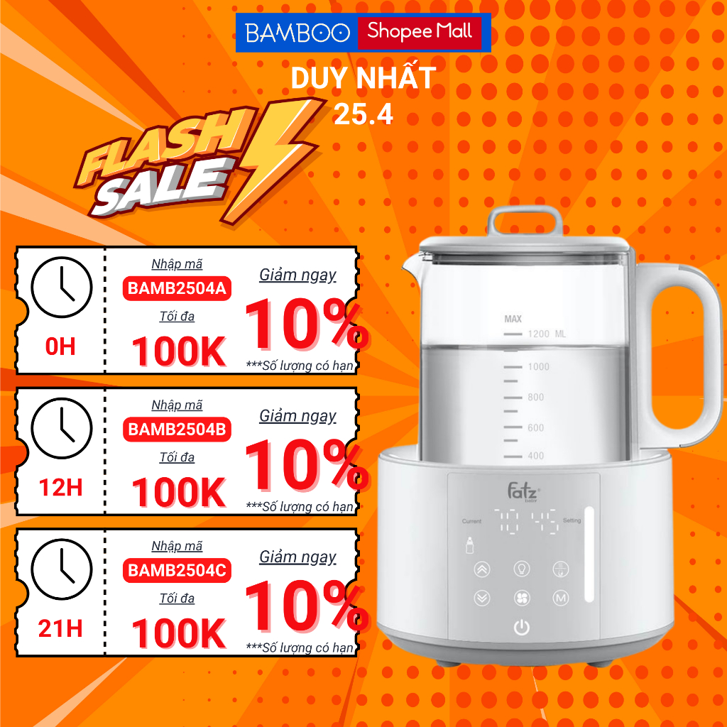 Máy đun nước pha sữa điện tử FATZ BABY QUICK 6 – FB3582TK