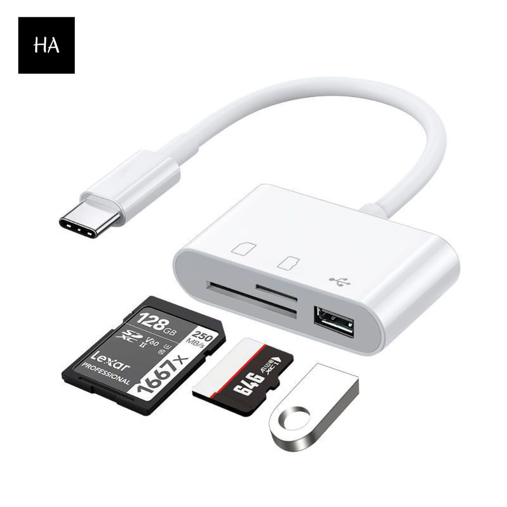Đầu Đọc Thẻ Nhớ Đa Năng Cổng Type-C TF / SD Card / USB / OTG USB