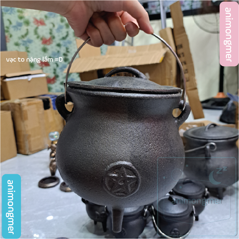 (cauldron) vạc quai gang đúc size18