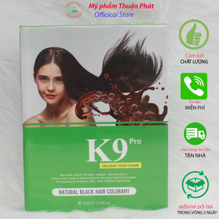 Nhuộm đen K9, nhuộm đen thảo dược không dính da đầu hương Cafe 2*500ml