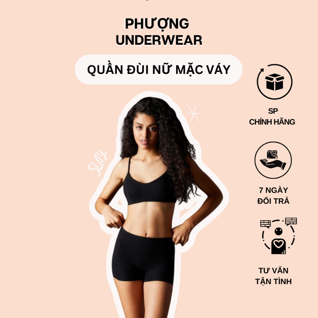 Quần đùi nữ mặc trong váy chất liệu su không đường viền