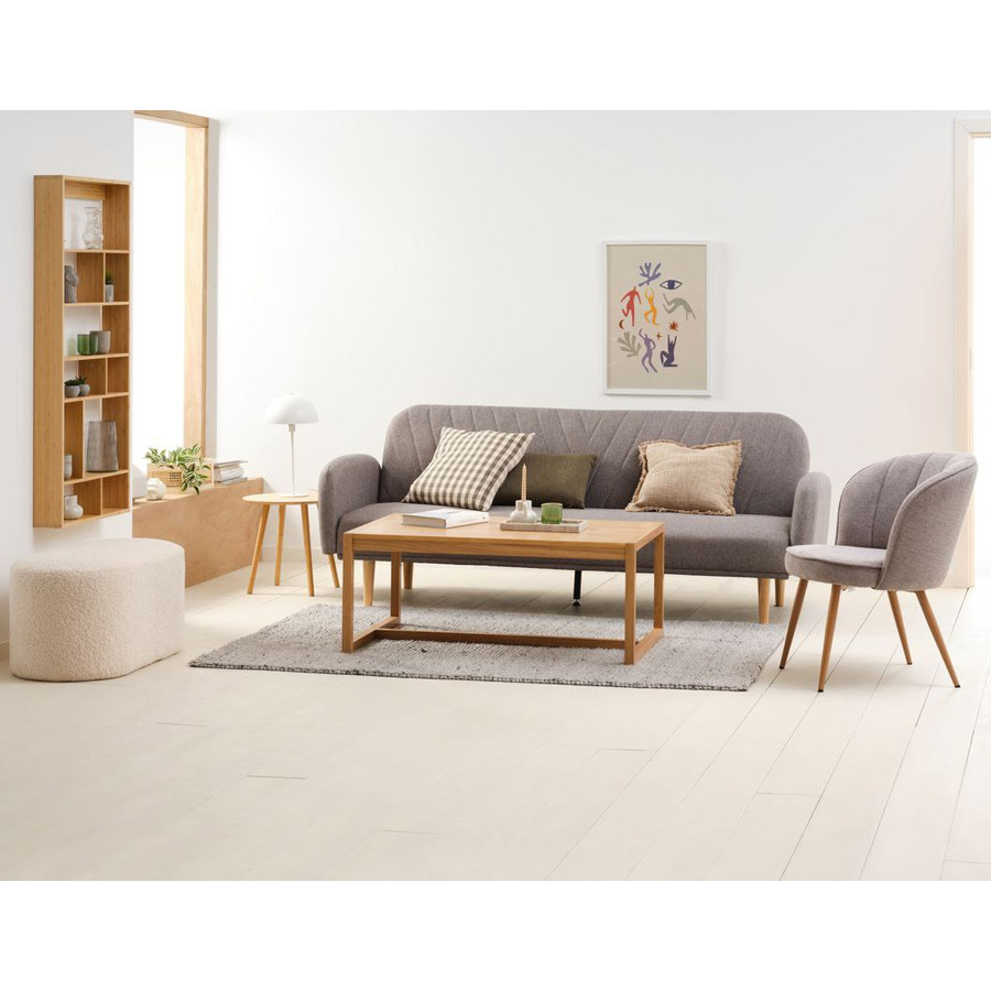 Sofa giường | JYSK Paradis | vải polyester | xám nhạt | R209xS80/104xC80cm