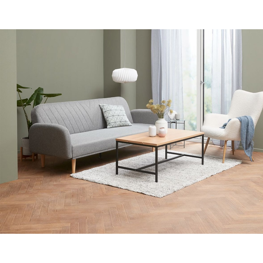 Sofa giường | JYSK Paradis | vải polyester | xám nhạt | R209xS80/104xC80cm