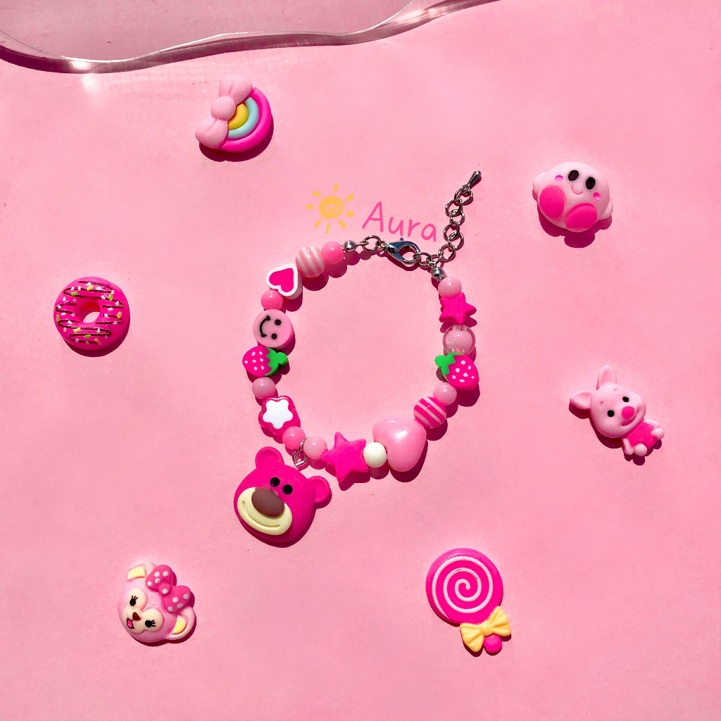 Vòng tay Gấu Dâu Losto cute Handmade Aura