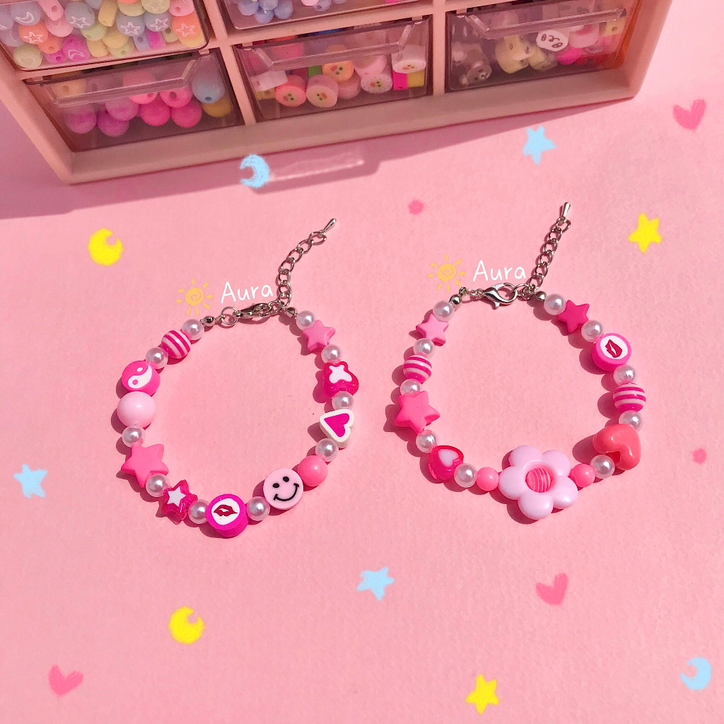 Vòng tay Gấu Dâu Losto cute Handmade Aura