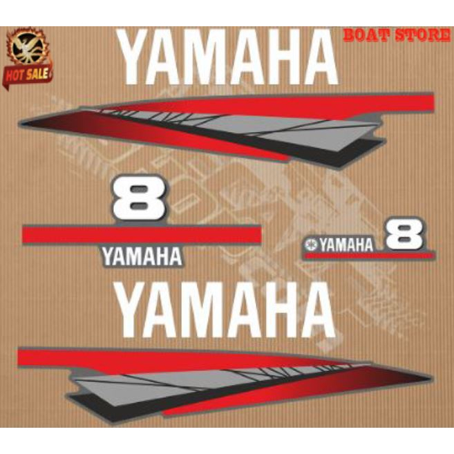 [ Bộ Đề Can Chữ-Số] Dán Đầu Máy Yamaha 8HP-2Thì,Đề Can Dán Đẹp-Sắc Nét Có 3 Mẫu Lựa Chọn-BOAT STORE