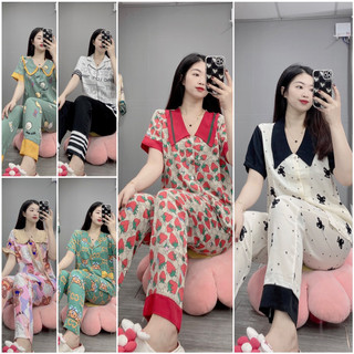 (Hình thật) Set Đồ bộ Pijama - Bộ lụa mango tay ngắn