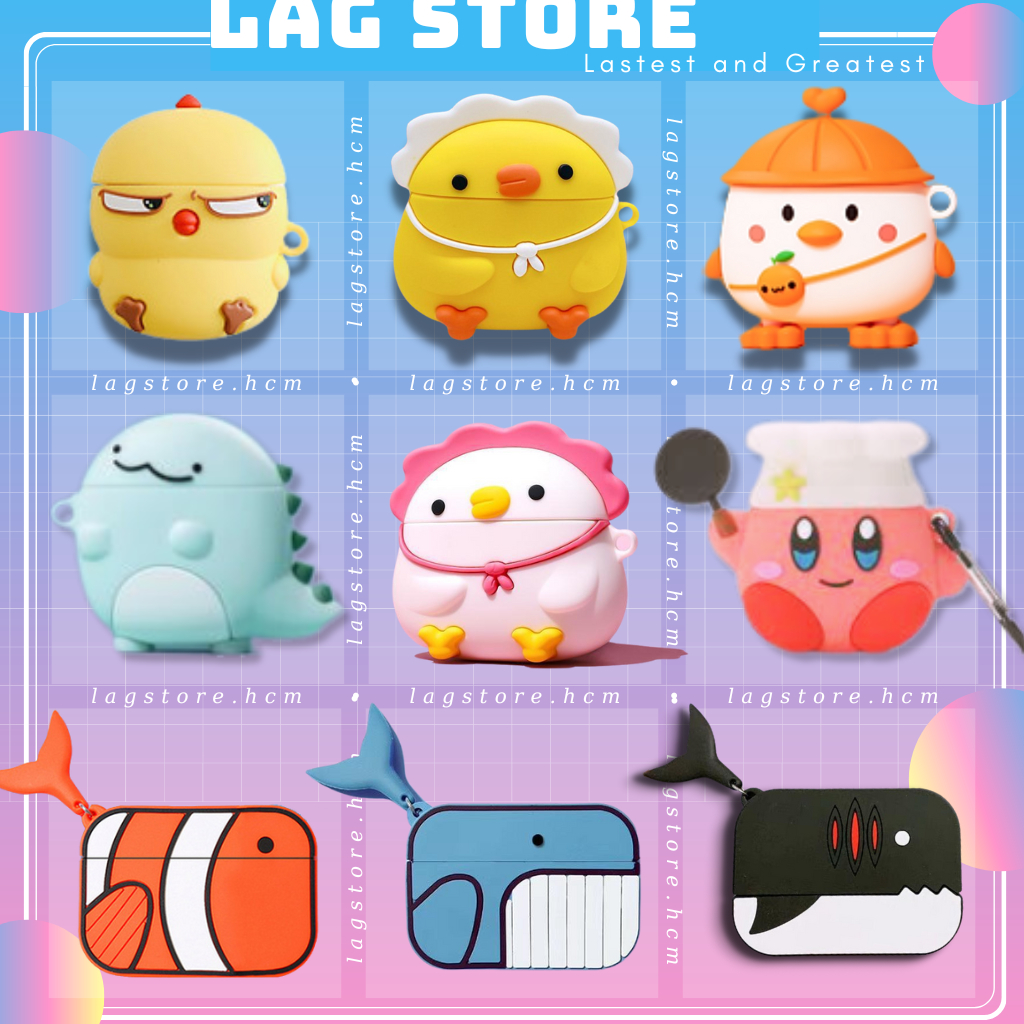 Case Airpods 2, Pro, 3 Ốp Tai Nghe Bluetooth Không Dây Bé Gà Con, Vỏ Bao Silicon Dẻo Kèm Phụ Kiện - LAG Store