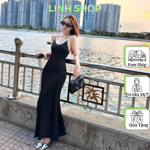 Váy Maxi 2 Dây Dáng Xòe Cho Nữ, Đầm Maxi Đi Biển Dáng Dài, Váy Ren Vân 2 Lớp Chất Siêu Đẹp, Váy 2 Dây Quyến Rũ