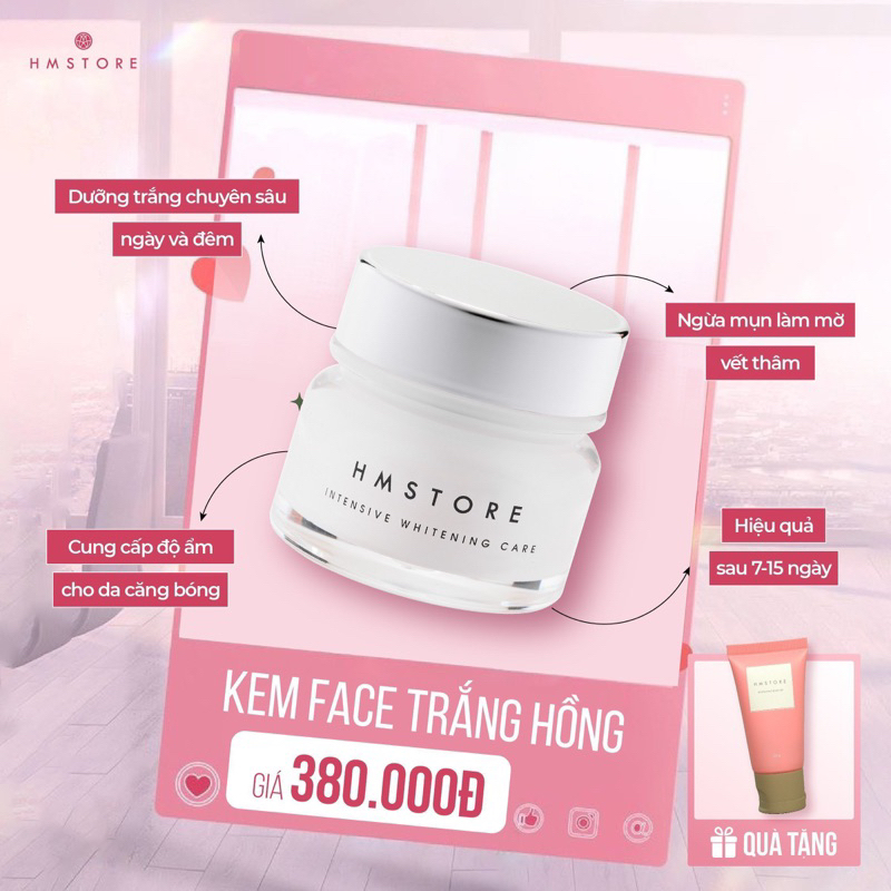 FACE TRẮNG HỒNG CĂNG BÓNG HM STORE