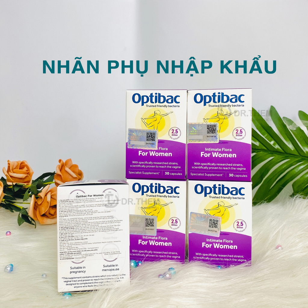 Optibac Tím, Men Vi Sinh Phụ Khoa Optibac For Women Ngăn Ngừa Phụ Khoa, Chăm Sóc Phụ Nữ (Hộp 30 Viên)