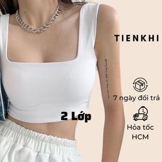 Áo croptop 2 dây bản to Tiên Khỉ ôm gọn body mùa hè cổ vuông BS110