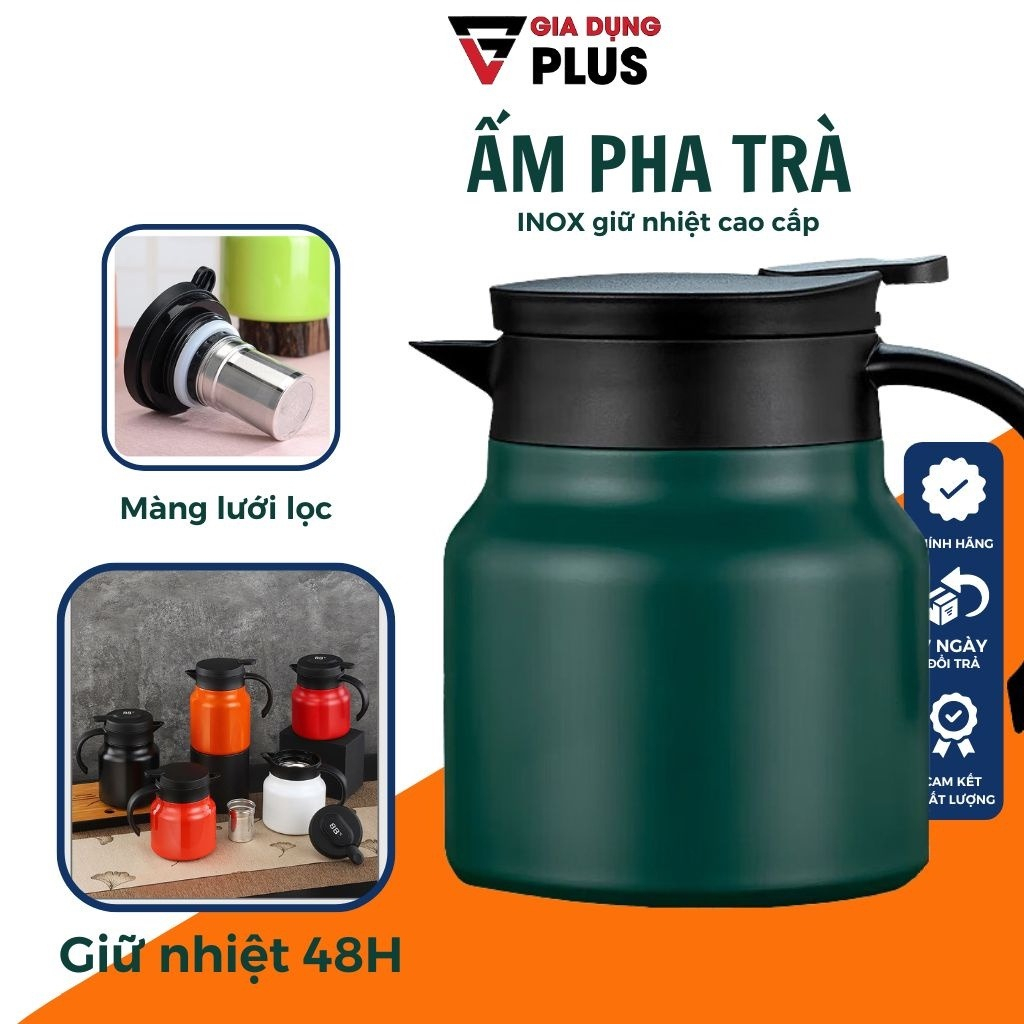 Bình trà giữ nhiệt có lõi lọc trà, chất liệu inox 316 cao cấp dung tích 1000ml giữ nóng 12h | BigBuy360 - bigbuy360.vn