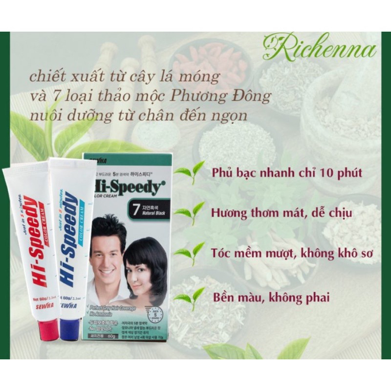 nhuộm tóc phủ bạc Richenna hàn quốc