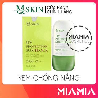 Kem chống nắng mq skin chính hãng - spf50+ pa+++ uv protection sunblock mqskin - 8936117150234