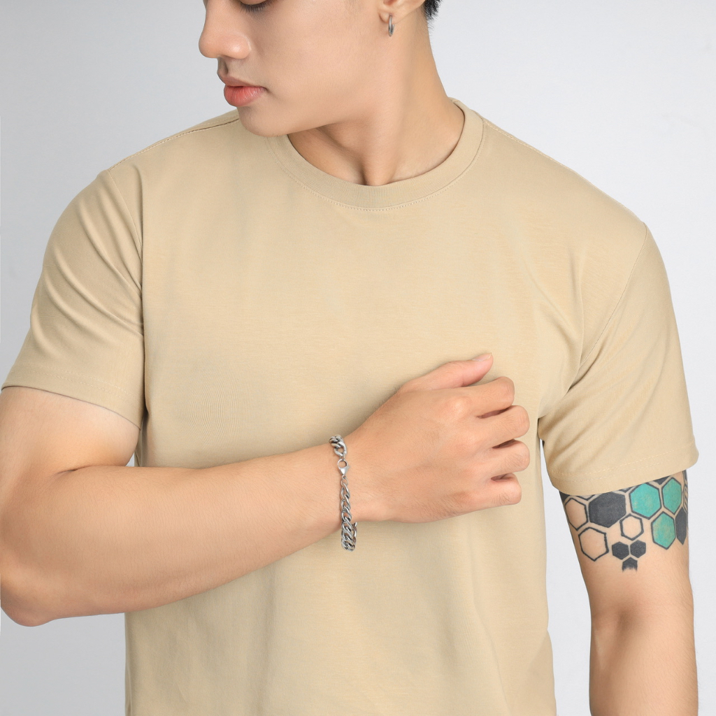 Áo Thun Trơn Nam Cổ Tròn Ngắn Tay REETA Vải Cotton Cao Cấp Co Giãn Mềm Mịn Phom Trẻ Trung Lịch Lãm - A2155