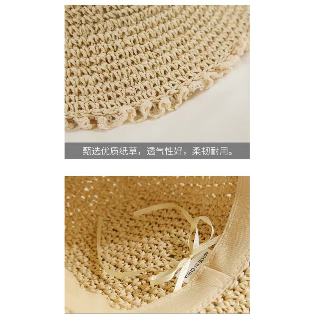 Mũ Cói Nón Cói Viền Ren Dáng Bucket chống nắng đi biển Mẫu hot Trendy 2023 Hayna Hats M117