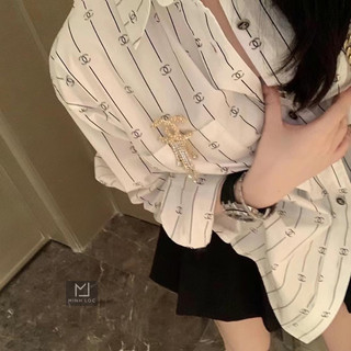 Áo sơmi cha.neeel kèm tag đá hàng qcl1