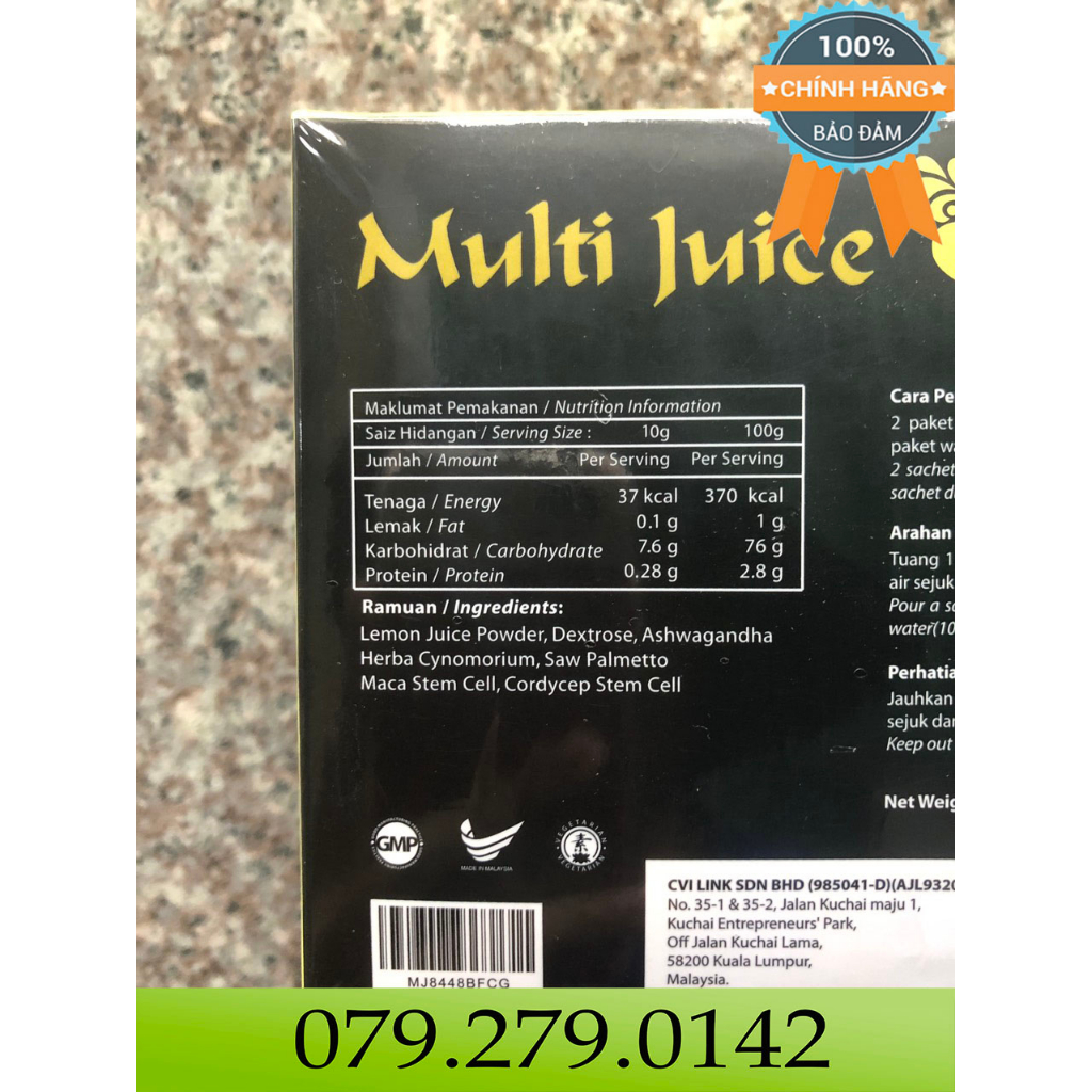 [CHÍNH HÃNG] Multi Juice Nước Ép trái cây hỗn hợp Malaysia 10 gói