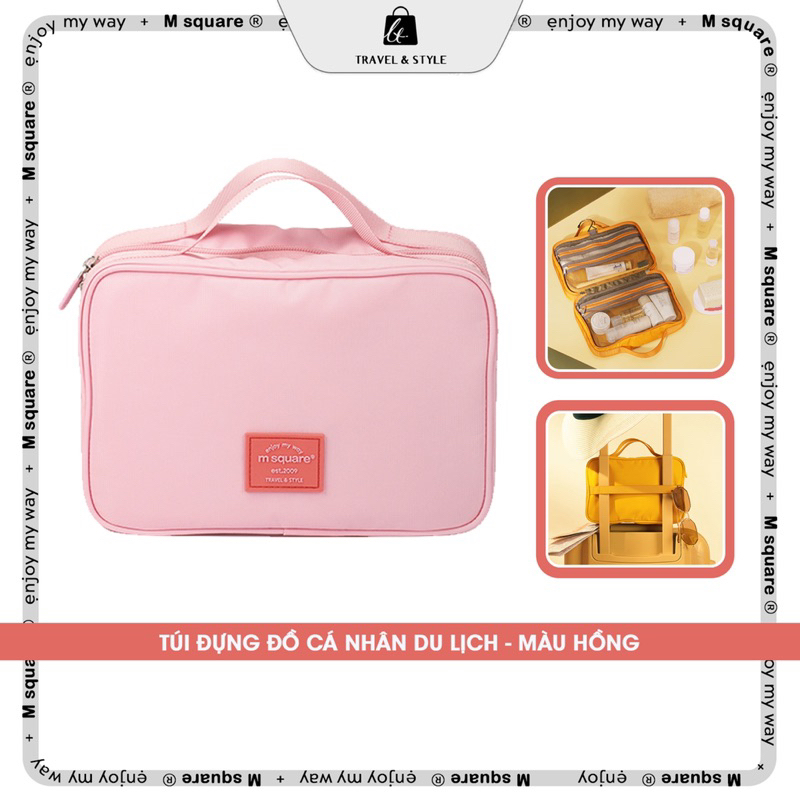 Túi đựng mỹ phẩm đồ dùng cá nhân du lịch Block Colour 2023 Msquare®️Chính hãng giá tốt