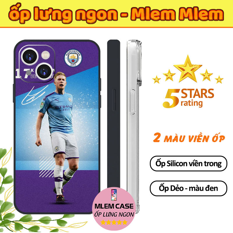 🔥 Ốp Dẻo Cạnh Vuông KEVIN DE BRUYNE Logo Man City Đẹp iphone 6s 6 7 8 Plus X Xr Xs Max 11 12 13 14 Pro Max FOOTBALL087