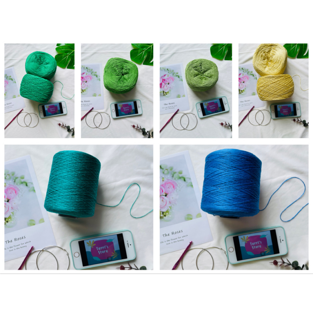 Yarn - Sợi Lụa 100% Silk Thái | Sợi xe tròn - Cỡ sợi 0.6mm ~ 0,8mm | Sợi hè bóng, mền, đẹp | Terri Store