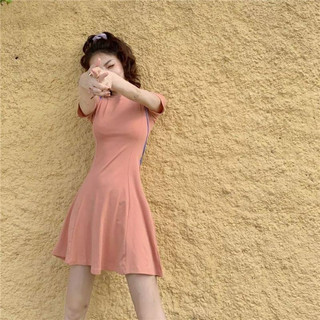 Váy Thun Ngắn Trơn Nhiều Màu Có Giãn Thoải Mái Phong Cách Tối Giản