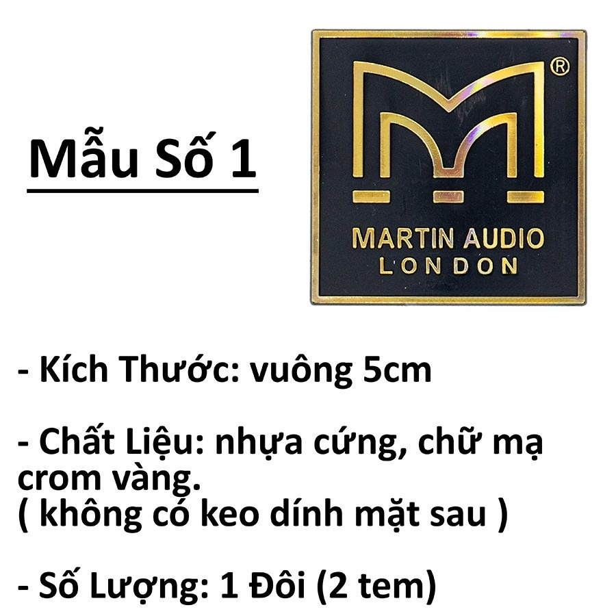 Tem Loa Martin Chữ Vàng Vuông 5cm