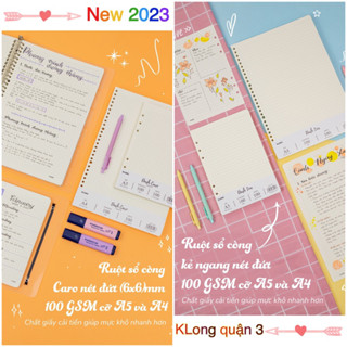  KLONG - Ruột sổ còng cỡ A5   B5   A4 - Dash CARO - Dash LINE - 100 tờ 100 76; MS: 520   521   526   527   532   533 🐻🌻 