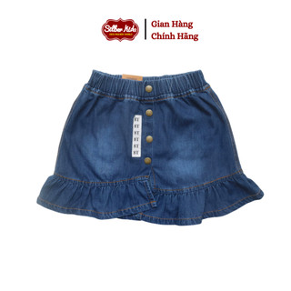 Chân Váy Jean Bé Gái Đính Cúc Vạt Lệch SILBER KIDS