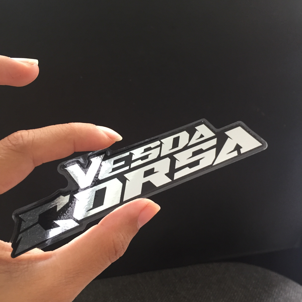 Bộ tem Vesda Corsa, chất liệu Crom sáng bóng. Decal cao cấp dán xe Vespa và mọi dòng xe khác. Chống nước