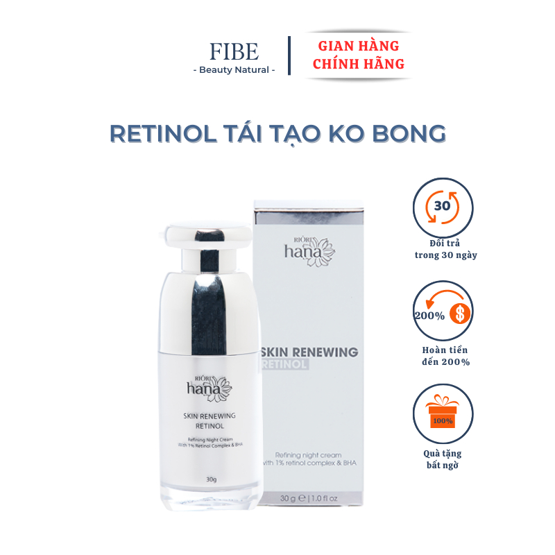 Retinol RIORI, kem tái tạo da Hàn Quốc 30G, tái tạo tế bào da mới, phục hồi và ngăn ngừa lão hóa