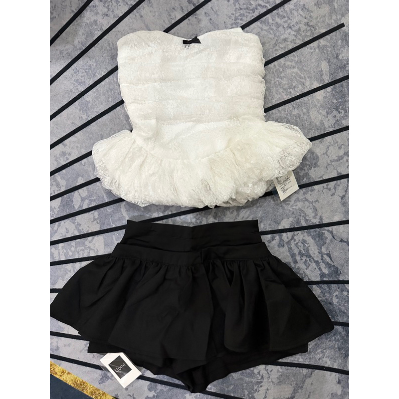 Set Áo Peplum Quây Cúp Ngực Bèo Xoè & Quần Váy Ngắn