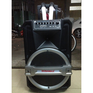 Loa kéo vali RONAMAX BASS 4 Tấc chuẩn hay di động tặng 2 micro ko dây