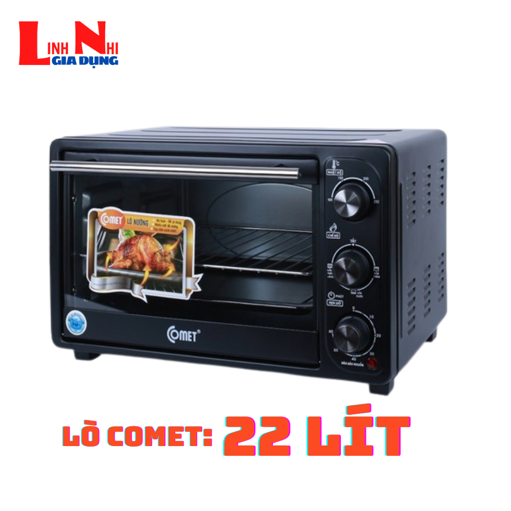 Lò Nướng Điện Đa Năng 22 Lít Comet CM-6526, Công Suất 1000W, Phù Hợp Nướng Bánh Mì- Gia Dụng Linh Nhi