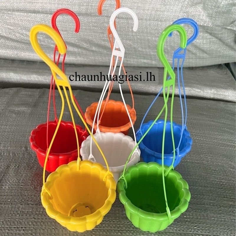 Combo 10 chậu nhựa vuông mini kèm dây treo, chậu trồng sen đá xương rồng
