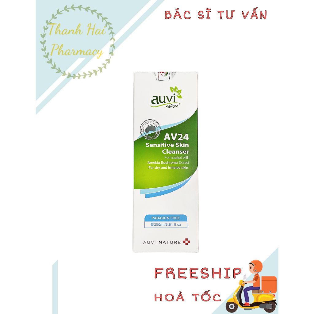 Gel tắm giúp làm sạch da và dưỡng ẩm AUVI NATURE AV24 SENSITIVE SKIN CLEANSER 250ML