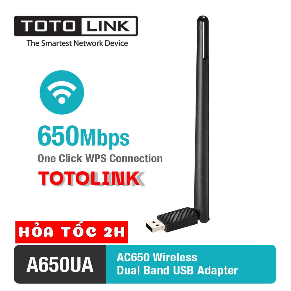 [Hỏa Tốc] USB WiFi 5G Totolink 650 Mbps A650UA nâng cấp WiFi lên 5Ghz , anten dài hút wifi xa hơn, ổn định hơn loại nhỏ