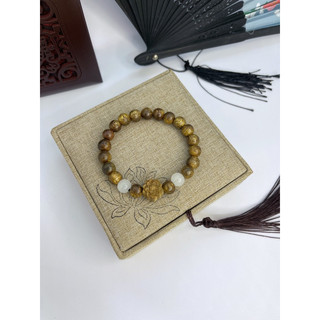 vòng đeo tay trầm tốc mix chamr hoa sen