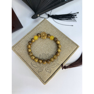 vòng đeo tay trầm tốc mix chamr hoa sen