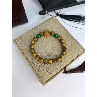 vòng đeo tay trầm tốc mix chamr hoa sen