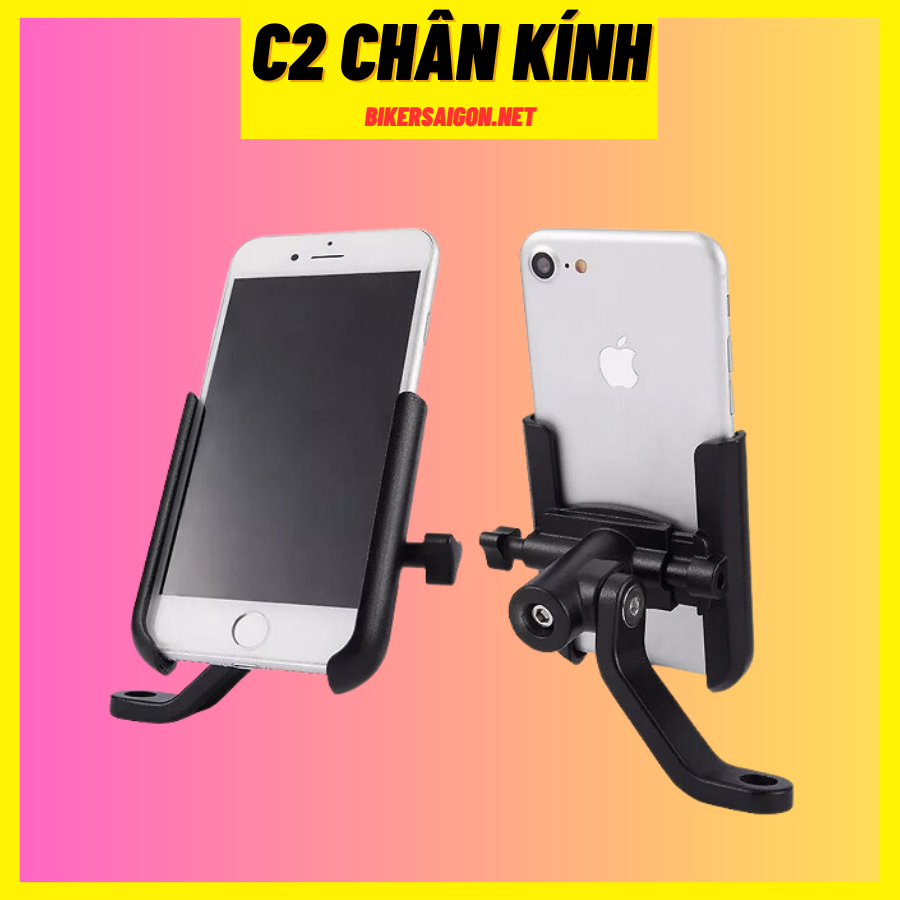 Giá Đỡ Điện Thoại Xe Máy Gắn Chân Kính- Kẹp Điện Thoại Gắn Xe Máy C2 Chống Cướp Cực Chắc Chắn