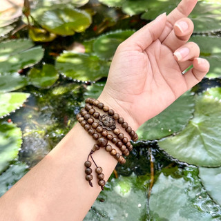 Chuyên sỉ - Vòng tay trầm hương tốc mix charm hoa sen