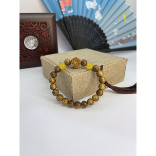 vòng đeo tay trầm tốc mix chamr hoa sen