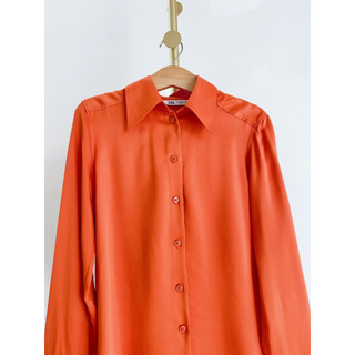 *[ ZARA AUTH ] - ÁO SƠ MI VẢI RŨ BÓNG - MỚI 100%